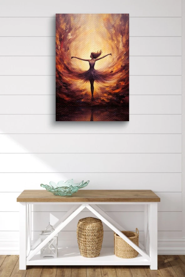 Dumanlar İçerisindeki Sanatsal Kadın Çizim Yağlı Kanvas Tablo - Resim 2