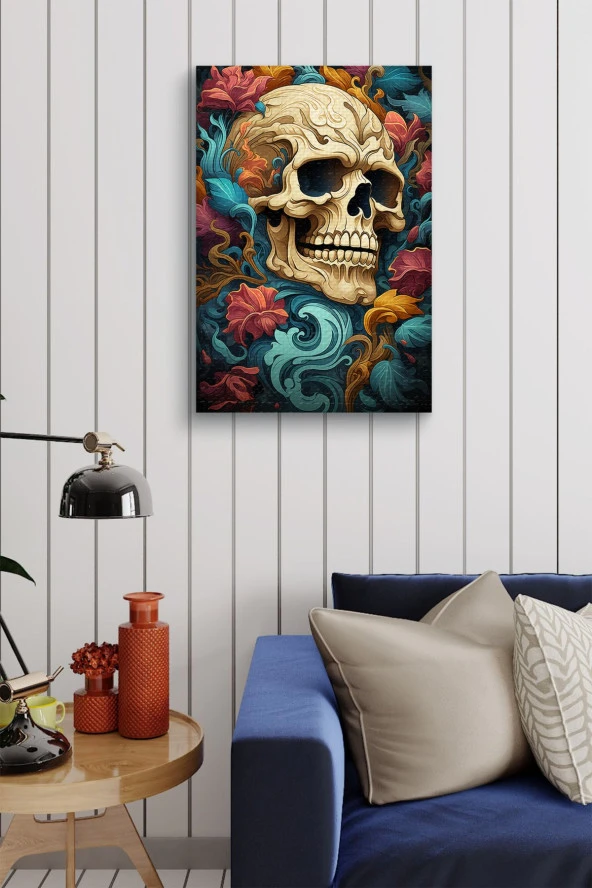 Rengarenk Kuru Kafa Yağlı Kanvas Tablo - Resim 4