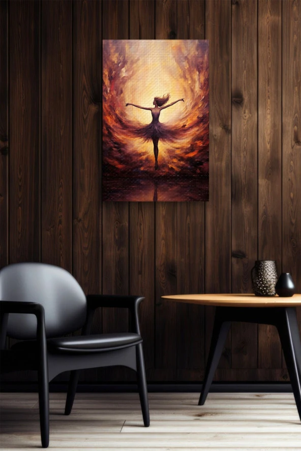 Dumanlar İçerisindeki Sanatsal Kadın Çizim Yağlı Kanvas Tablo - Resim 6