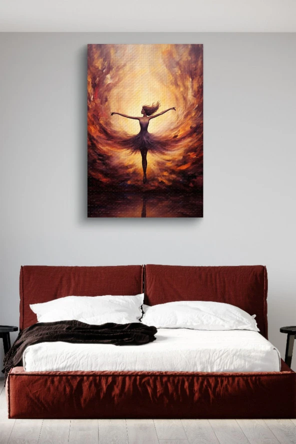 Dumanlar İçerisindeki Sanatsal Kadın Çizim Yağlı Kanvas Tablo - Resim 3