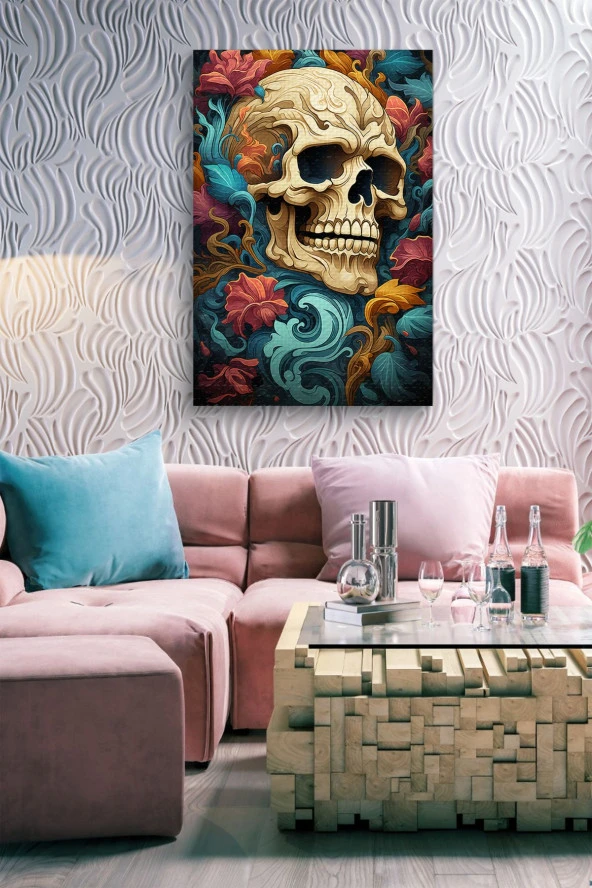 Rengarenk Kuru Kafa Yağlı Kanvas Tablo - Resim 7