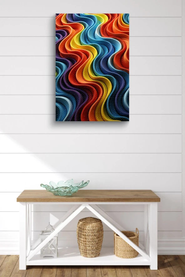 Rengarenk Sanatsal Tasarım Yağlı Kanvas Tablo - Resim 2