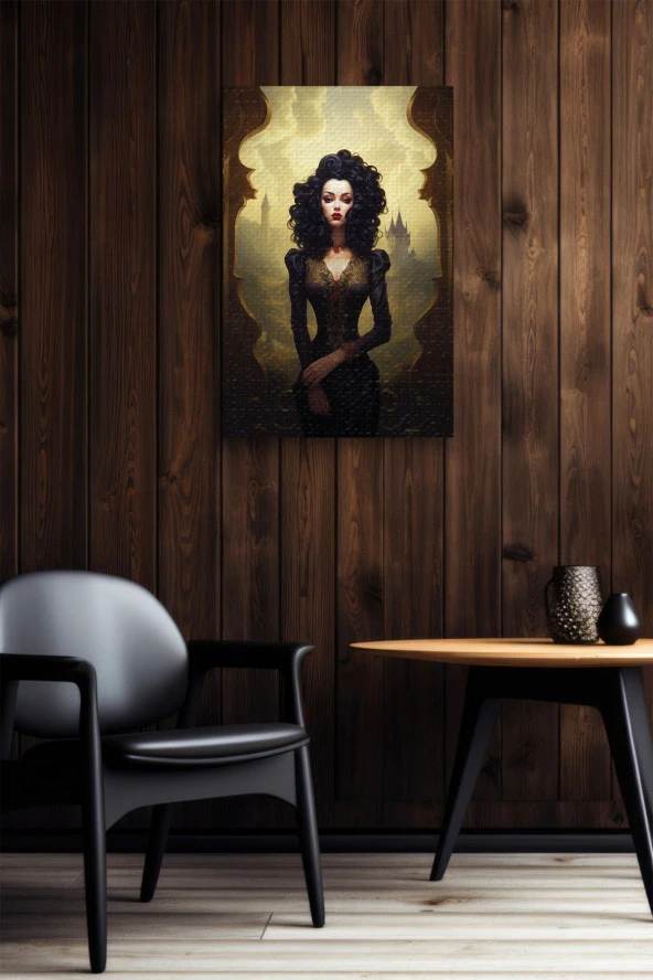 Modernist Kıvırcık Saçlı Kadın Yağlı Kanvas Tablo - Resim 5