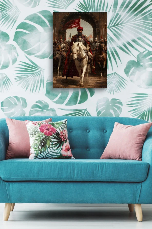 Fatih Sultan Mehmet Han ''İstanbula Giriş'' Yağlı Kanvas Tablo - Resim 5