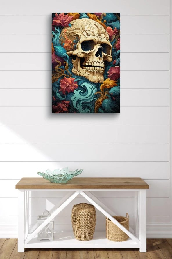 Rengarenk Kuru Kafa Yağlı Kanvas Tablo - Resim 2