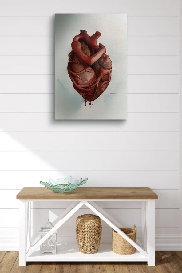 Duvar Detaylı Kalp Yağlı Kanvas Tablo - Resim 2