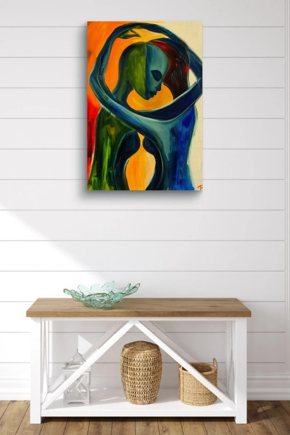 Beraberlik Temalı Sanatsal Tasarım Yağlı Kanvas Tablo - Resim 2