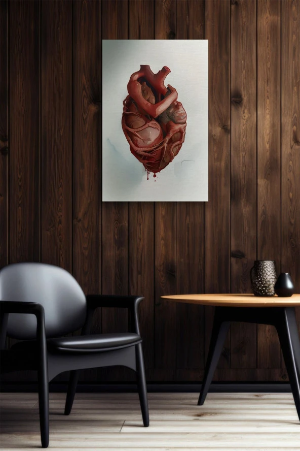 Duvar Detaylı Kalp Yağlı Kanvas Tablo - Resim 6