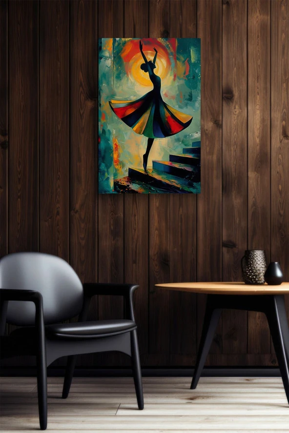 Dans Eden Balerin Sanatsal Yağlı Kanvas Tablo - Resim 3