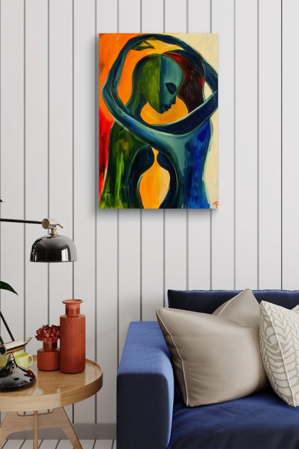 Beraberlik Temalı Sanatsal Tasarım Yağlı Kanvas Tablo - Resim 4