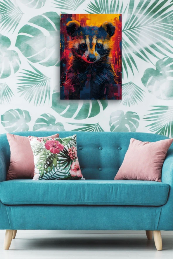 Modernist Futuristik Bal Porsuğu Yağlı Kanvas Tablo - Resim 5