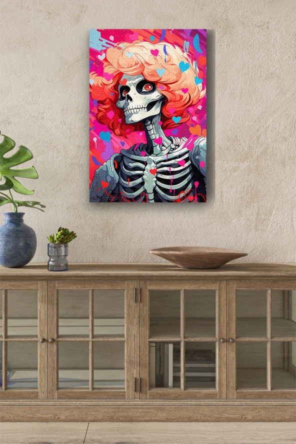 Sarı Saçlı Iskelet Yağlı Kanvas Duvar Tablosu ürün görseli