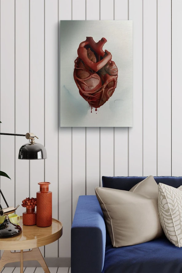 Duvar Detaylı Kalp Yağlı Kanvas Tablo - Resim 4