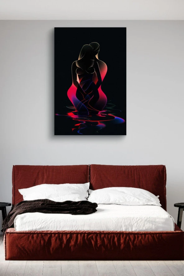 Hologram Detay İnsan Silüetleri Yağlı Kanvas Tablo - Resim 3