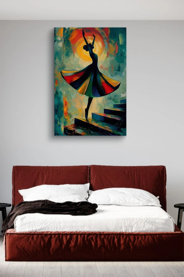 Dans Eden Balerin Sanatsal Yağlı Kanvas Tablo - Resim 2