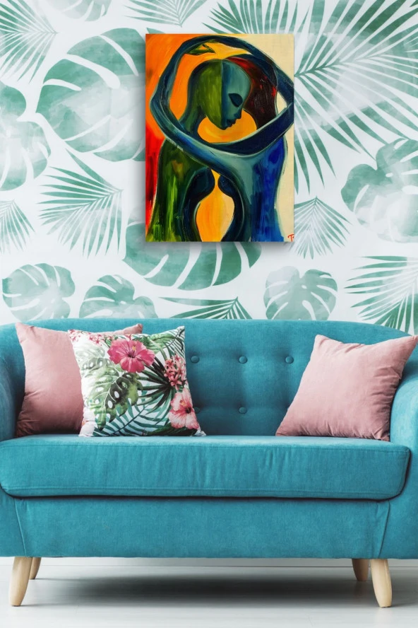 Beraberlik Temalı Sanatsal Tasarım Yağlı Kanvas Tablo - Resim 5