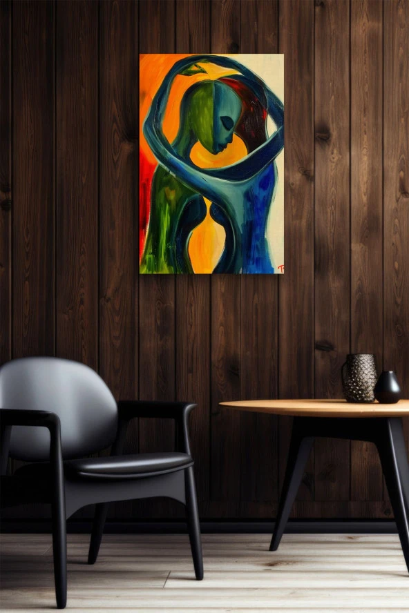 Beraberlik Temalı Sanatsal Tasarım Yağlı Kanvas Tablo - Resim 6