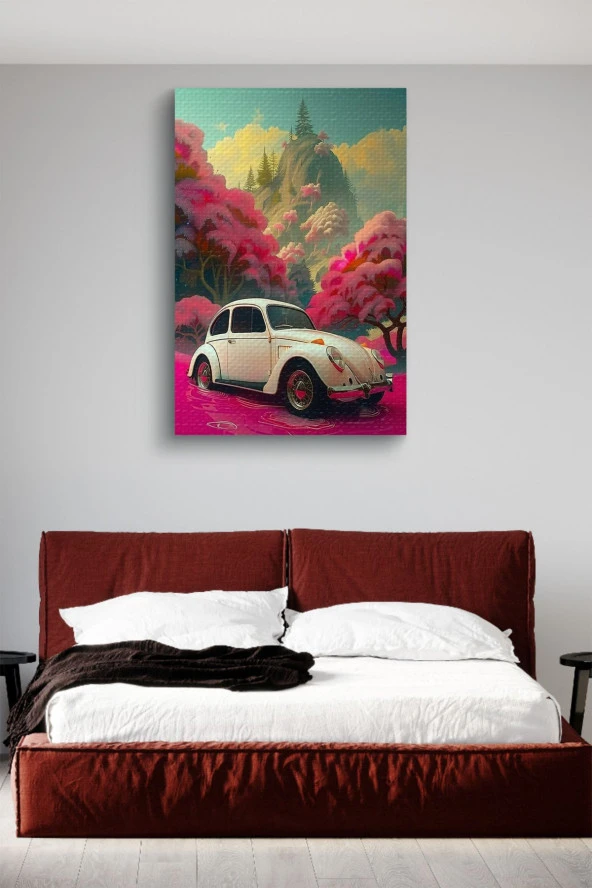 Manzara Detaylı Tosbağa Yağlı Kanvas Tablo - Resim 2