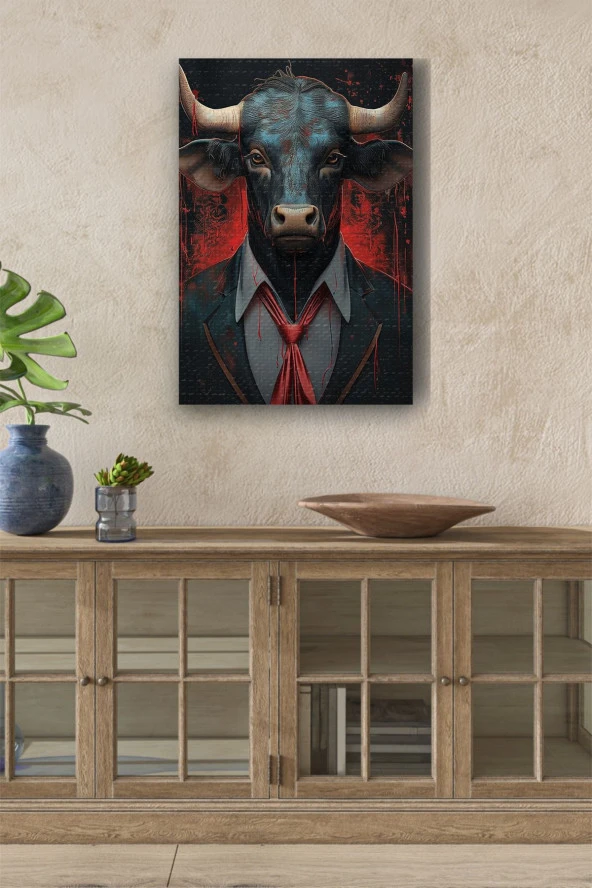 Modernist Siyah Boğa Yağlı Kanvas Tablo ürün görseli