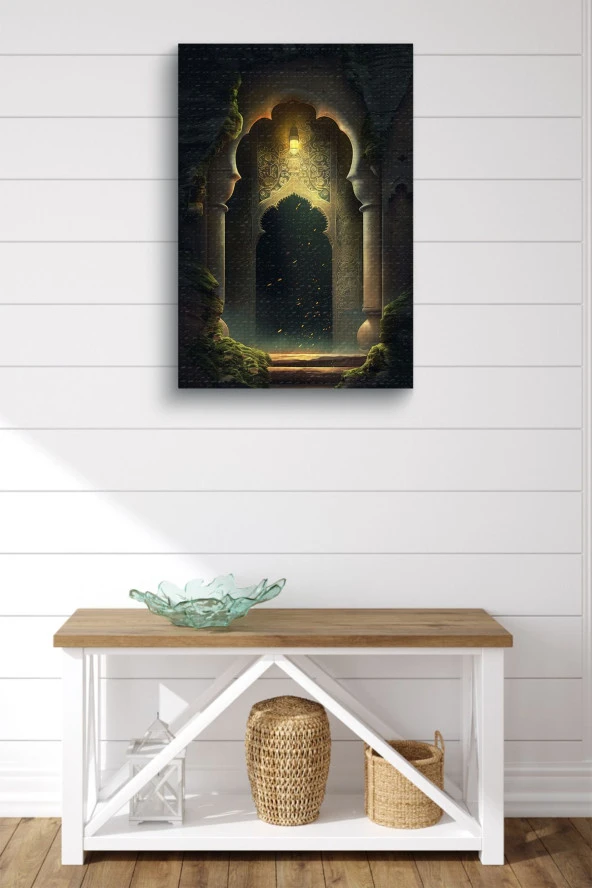 Modernist Sanatsal Duvar ve Yeşillikler Yağlı Kanvas Tablo - Resim 2