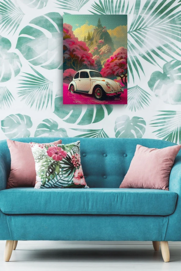 Manzara Detaylı Tosbağa Yağlı Kanvas Tablo - Resim 4