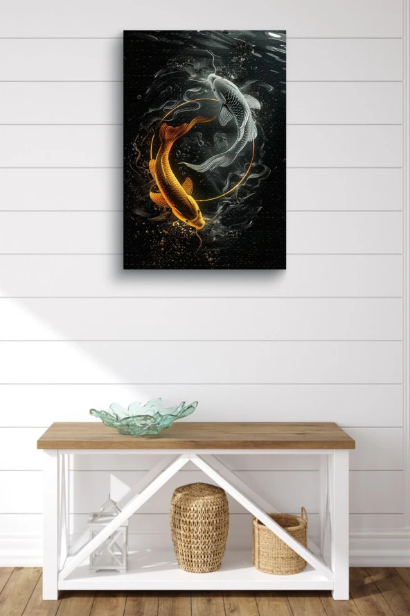 Gold Silver Balık Yağlı Kanvas Tablo - Resim 2