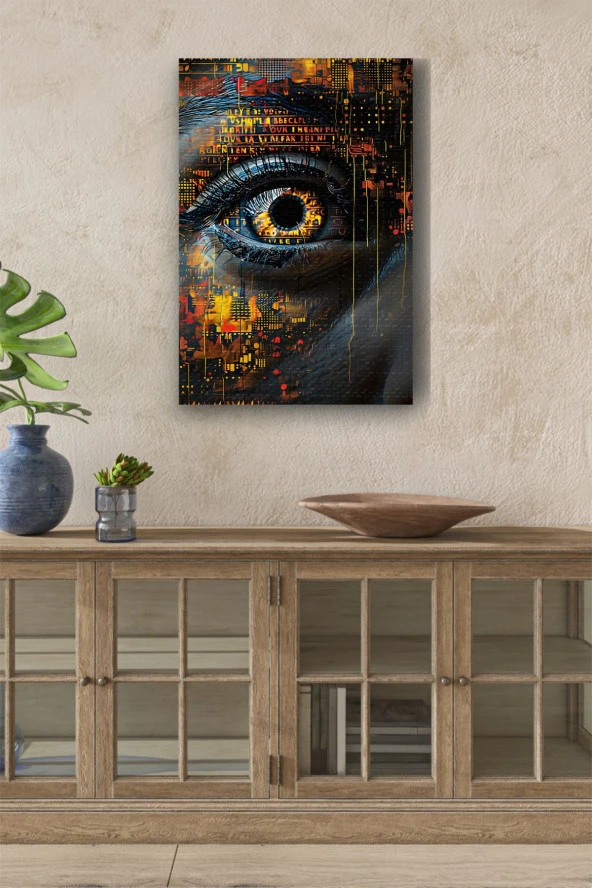 Teknolojik Detaylı Tek Göz Yağlı Kanvas Tablo ürün görseli