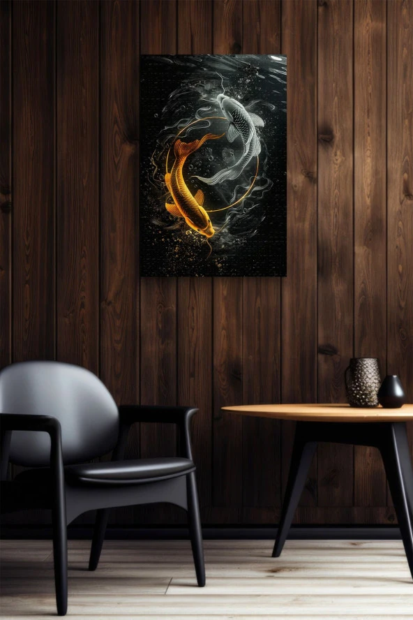 Gold Silver Balık Yağlı Kanvas Tablo - Resim 6