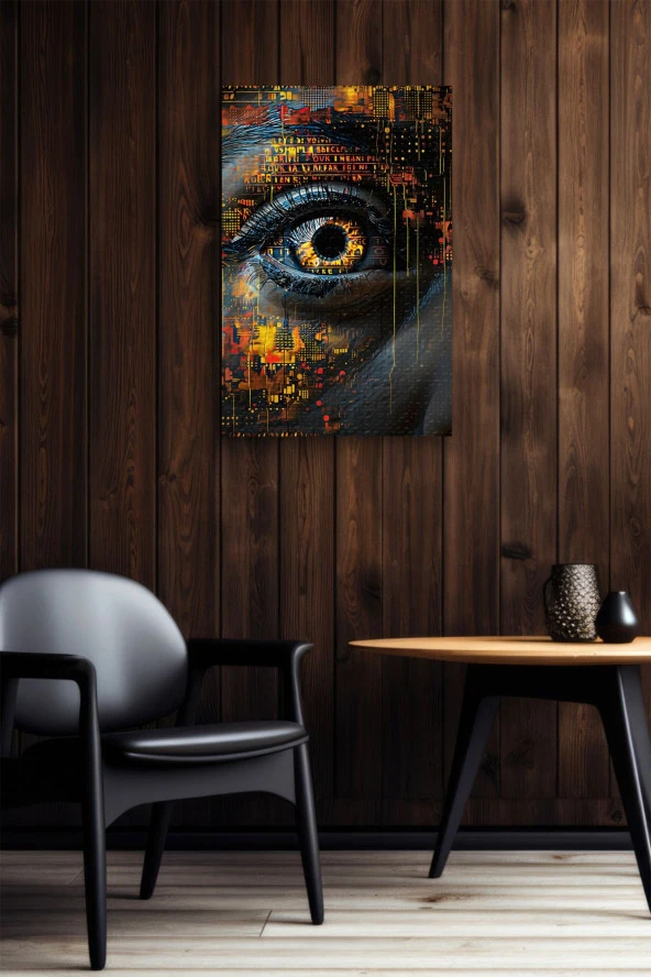 Teknolojik Detaylı Tek Göz Yağlı Kanvas Tablo - Resim 5