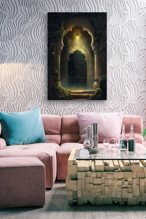 Modernist Sanatsal Duvar ve Yeşillikler Yağlı Kanvas Tablo - Resim 7