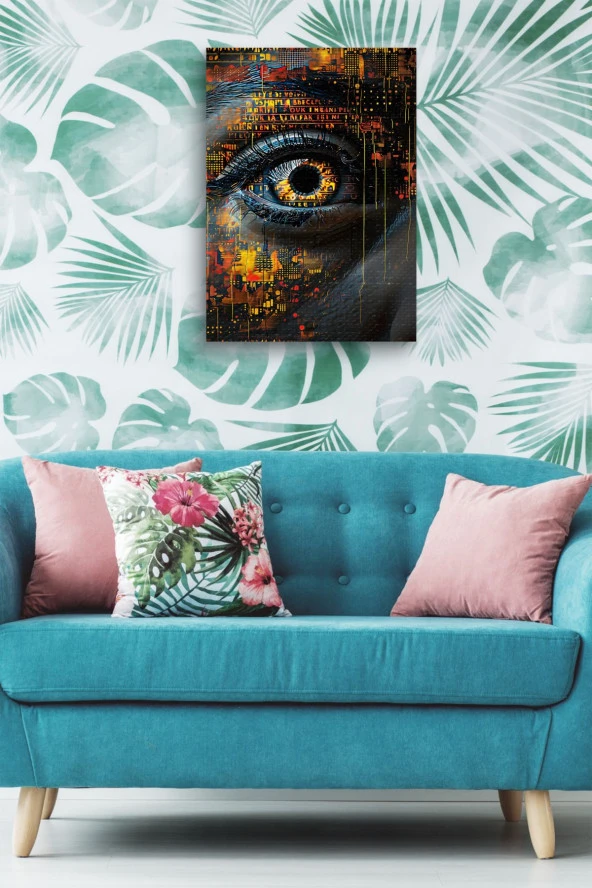 Teknolojik Detaylı Tek Göz Yağlı Kanvas Tablo - Resim 4