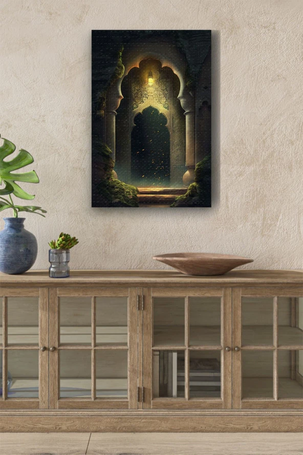 Modernist Sanatsal Duvar ve Yeşillikler Yağlı Kanvas Tablo ürün görseli