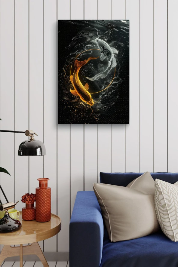 Gold Silver Balık Yağlı Kanvas Tablo - Resim 4