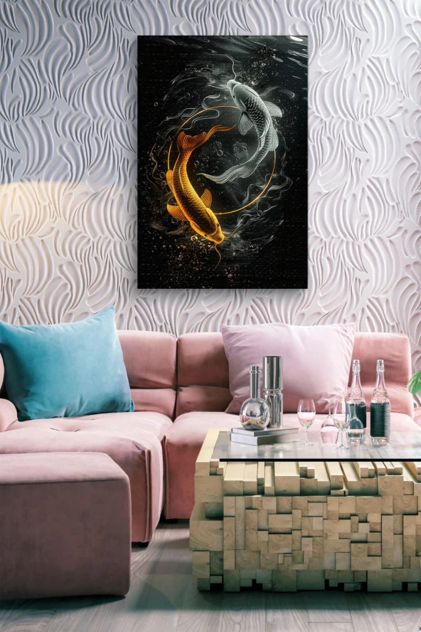 Gold Silver Balık Yağlı Kanvas Tablo - Resim 7