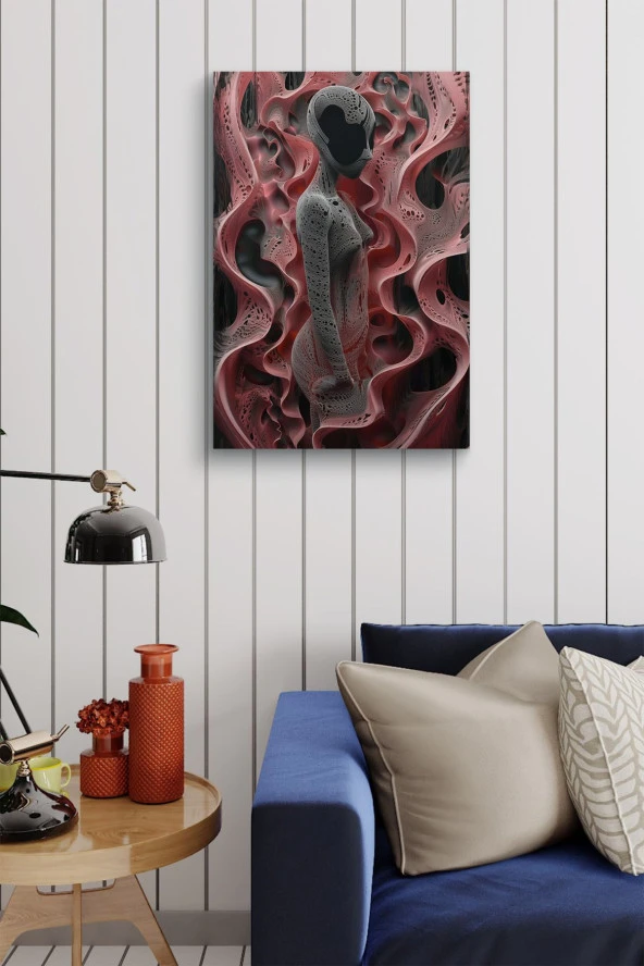 Sanatsal Modern İnsan Silueti Yağlı Kanvas Tablo - Resim 3