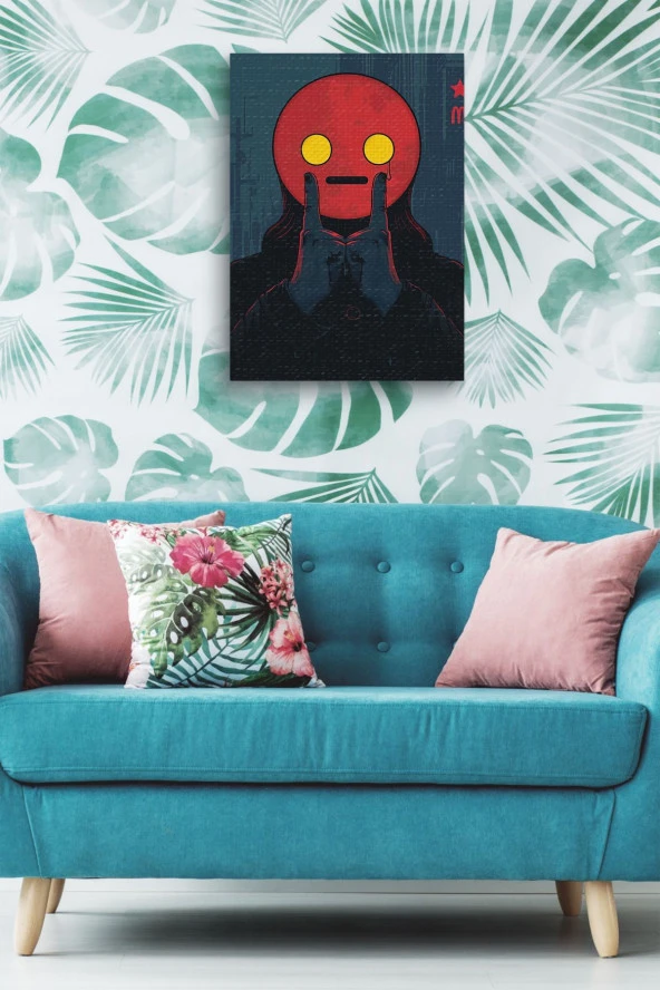 Gözyaşı Detaylı İfadesiz Çizim Yağlı Kanvas Tablo - Resim 4