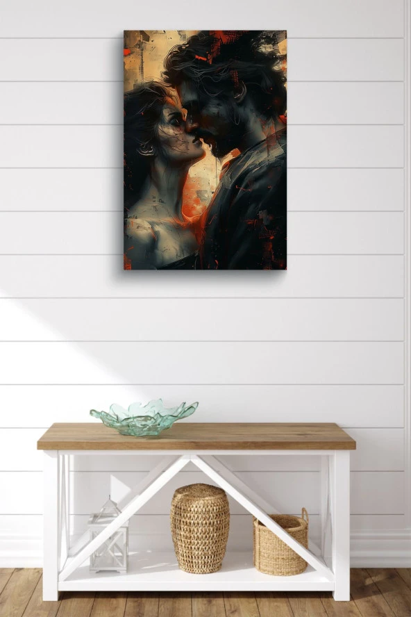 Kadın ve Erkek Renklendirilmiş Yağlı Kanvas Tablo - Resim 2