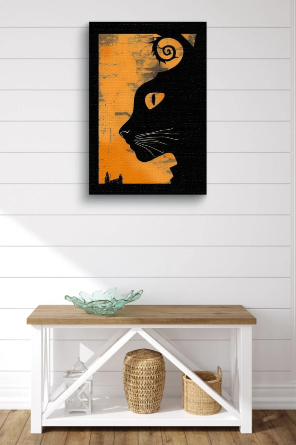 Sanatsal Kedi Yağlı Kanvas Tablo ürün görseli