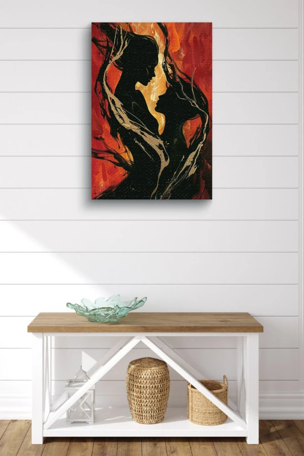 Sanatsal Kadın ve Erkek Yağlı Kanvas Tablo - Resim 2