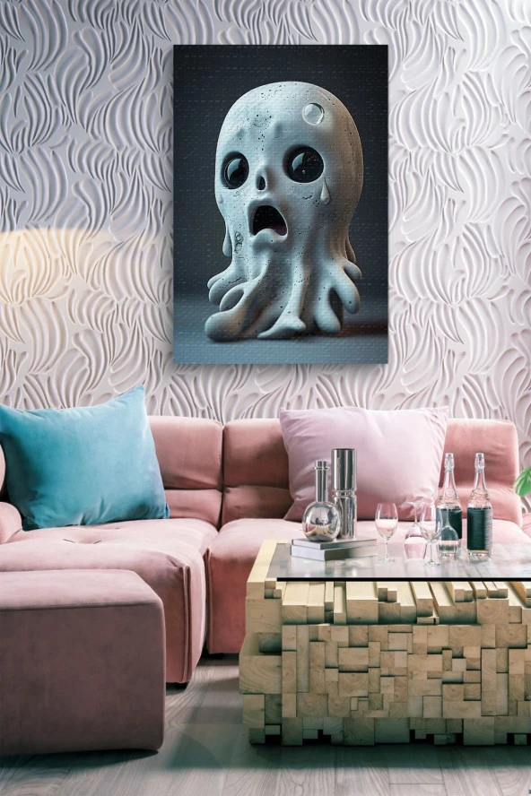 Korkmuş Taş Görünümlü Hayalet Yağlı Kanvas Tablo - Resim 7