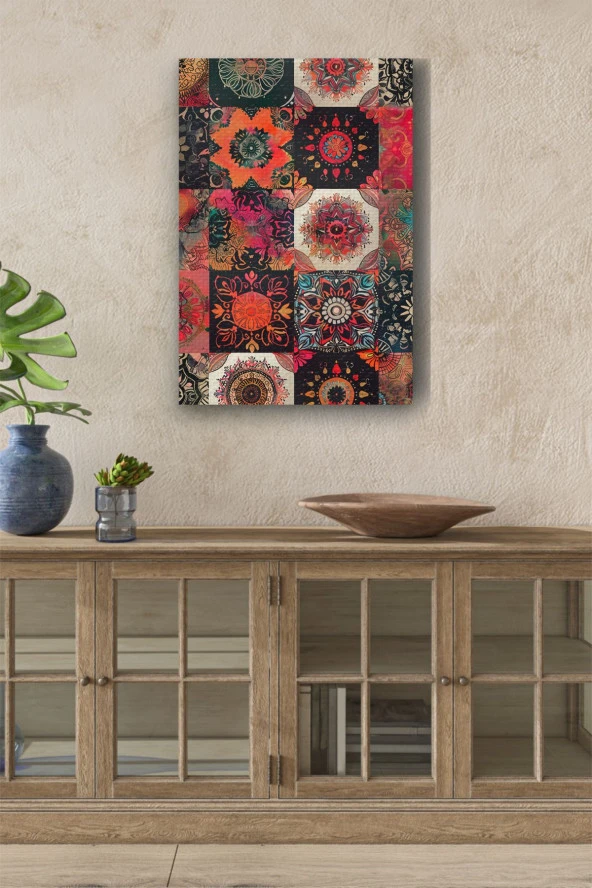 Rengarenk Desenler Yağlı Kanvas Tablo ürün görseli