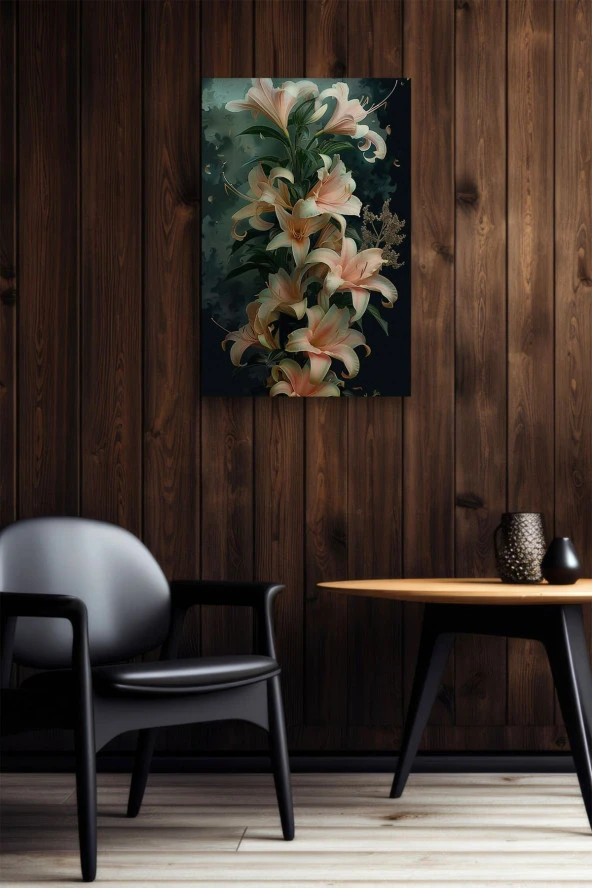 Oryantel Stil Çiçekler Yağlı Kanvas Tablo - Resim 6