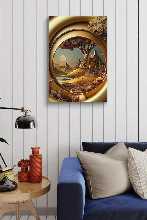 Kabartma Görünümlü Manzara Yağlı Kanvas Tablo - Resim 4