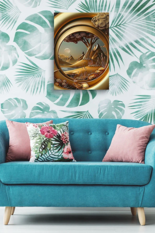 Kabartma Görünümlü Manzara Yağlı Kanvas Tablo - Resim 5