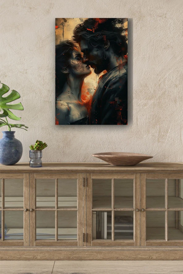 Kadın ve Erkek Renklendirilmiş Yağlı Kanvas Tablo ürün görseli