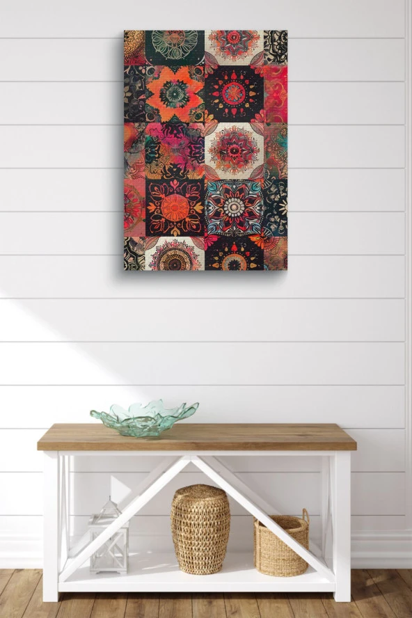 Rengarenk Desenler Yağlı Kanvas Tablo - Resim 2