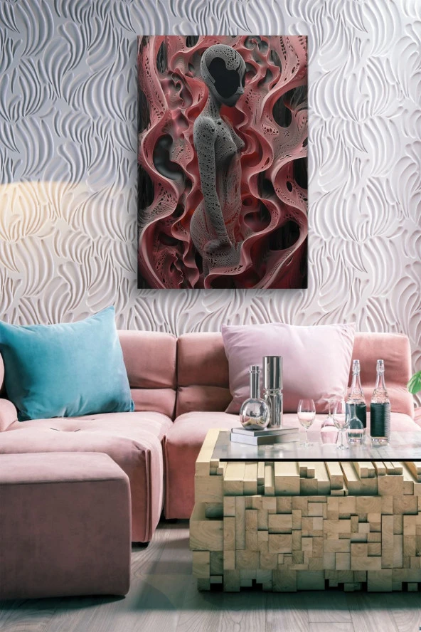 Sanatsal Modern İnsan Silueti Yağlı Kanvas Tablo - Resim 6