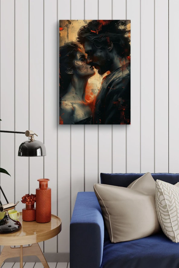 Kadın ve Erkek Renklendirilmiş Yağlı Kanvas Tablo - Resim 4