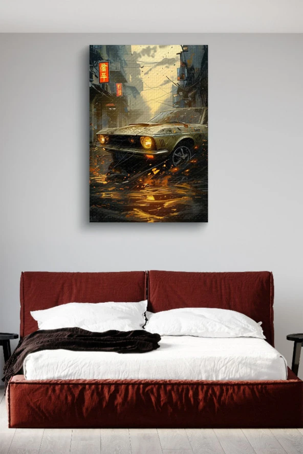 Eski Araba Yağlı Kanvas Tablo - Resim 3