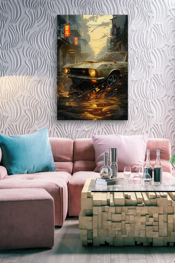 Eski Araba Yağlı Kanvas Tablo - Resim 7